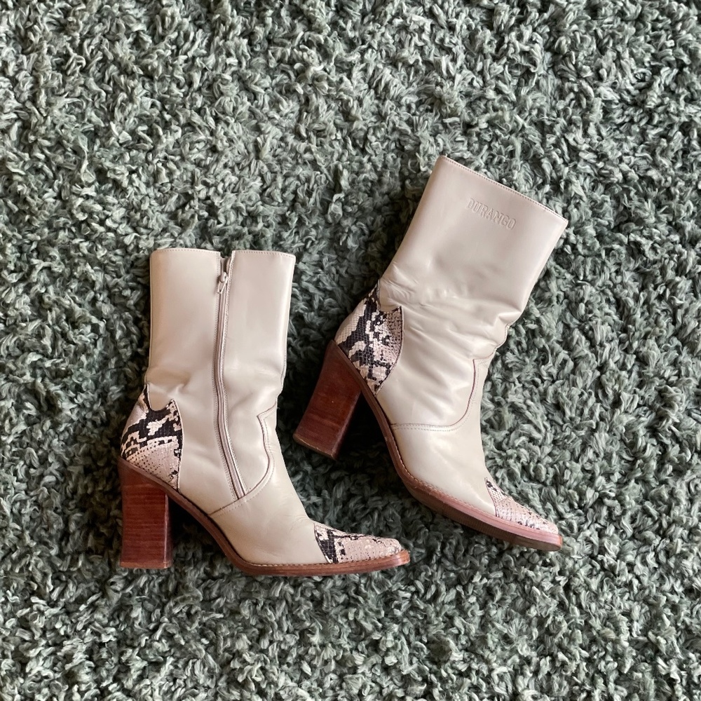 Durango Vintage Snakeskin Ankle Boots